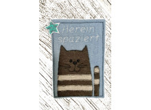 Stickdatei - Streifenmieze Doodle Appli